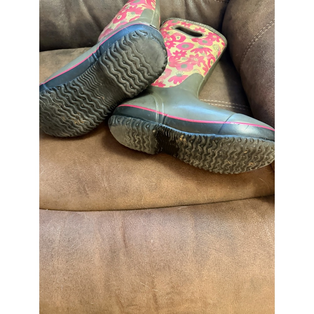 Bogs Classic High Waterproof Rain Boots Womens 10 Floral Pink Olive 71783-012 - Picture 6 of 10